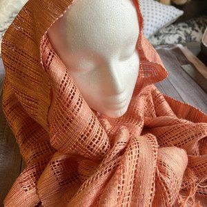 Silk Scarf Oblong Peach Colored